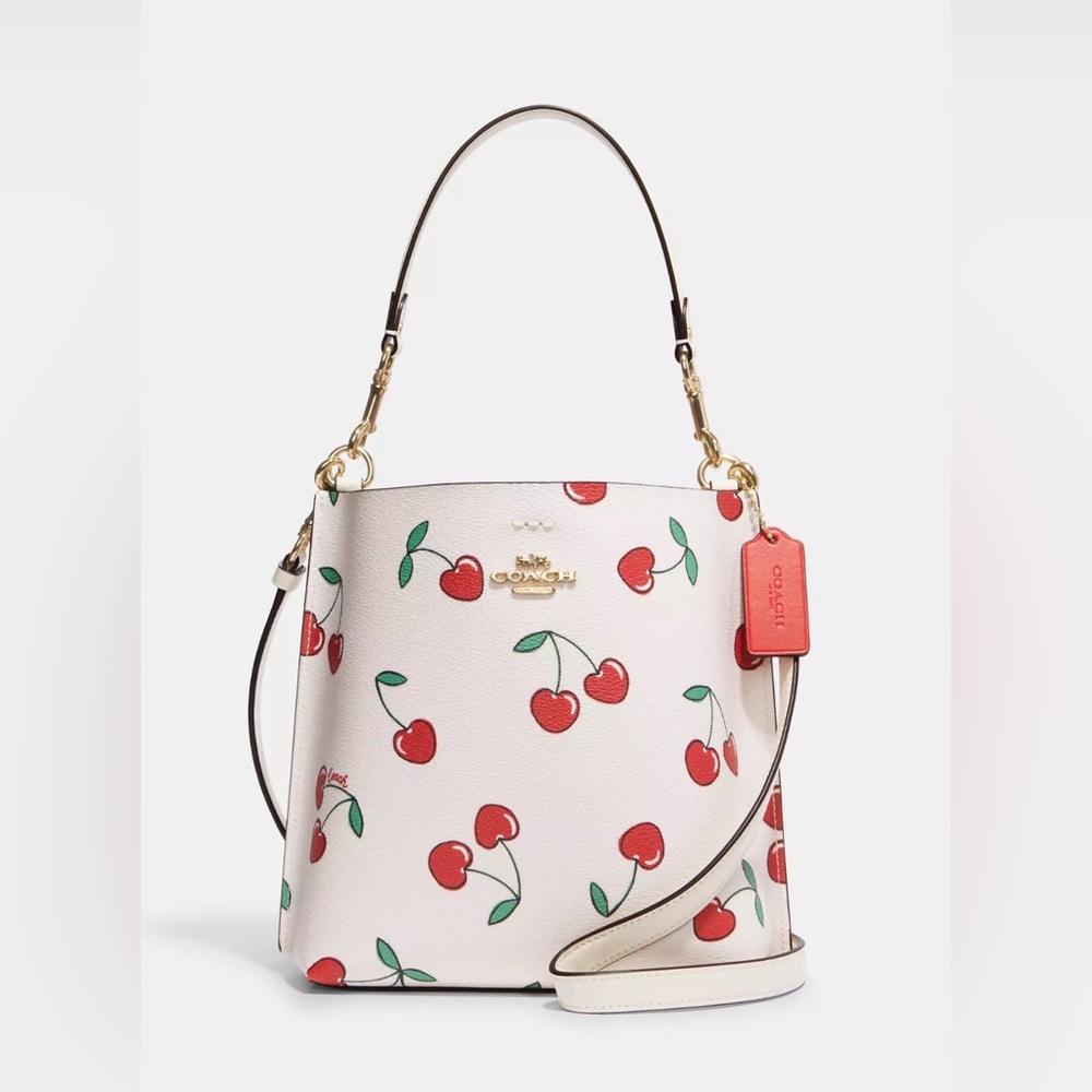 NWT Coach Cherry Heart Print
Mollie Bucket Bag 22 (CF422) w/FREE makeup palette